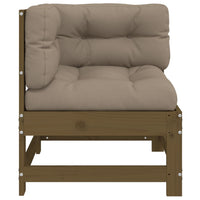 Thumbnail for Ecksofa mit Kissen Honigbraun Massivholz Kiefer