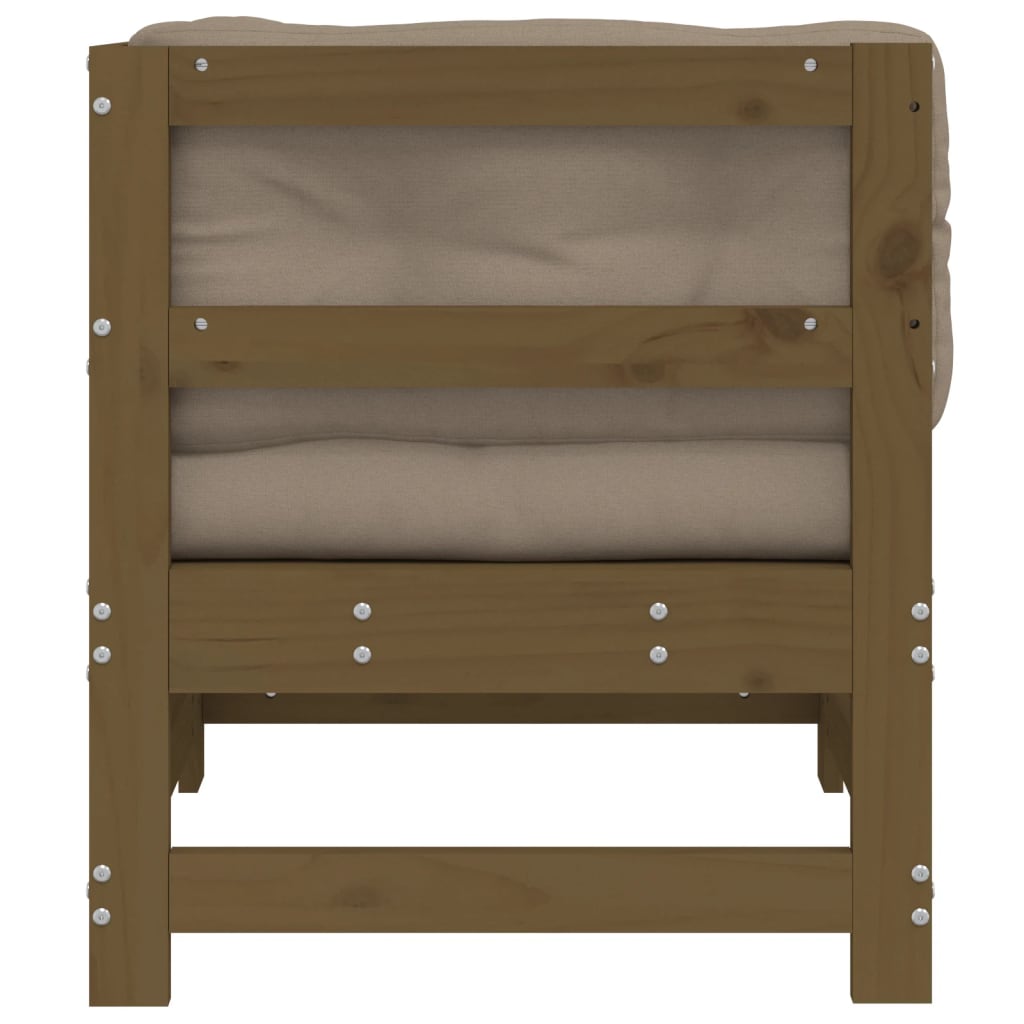 Ecksofa mit Kissen Honigbraun Massivholz Kiefer