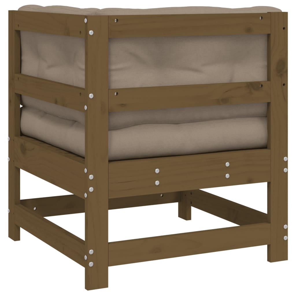 Ecksofa mit Kissen Honigbraun Massivholz Kiefer