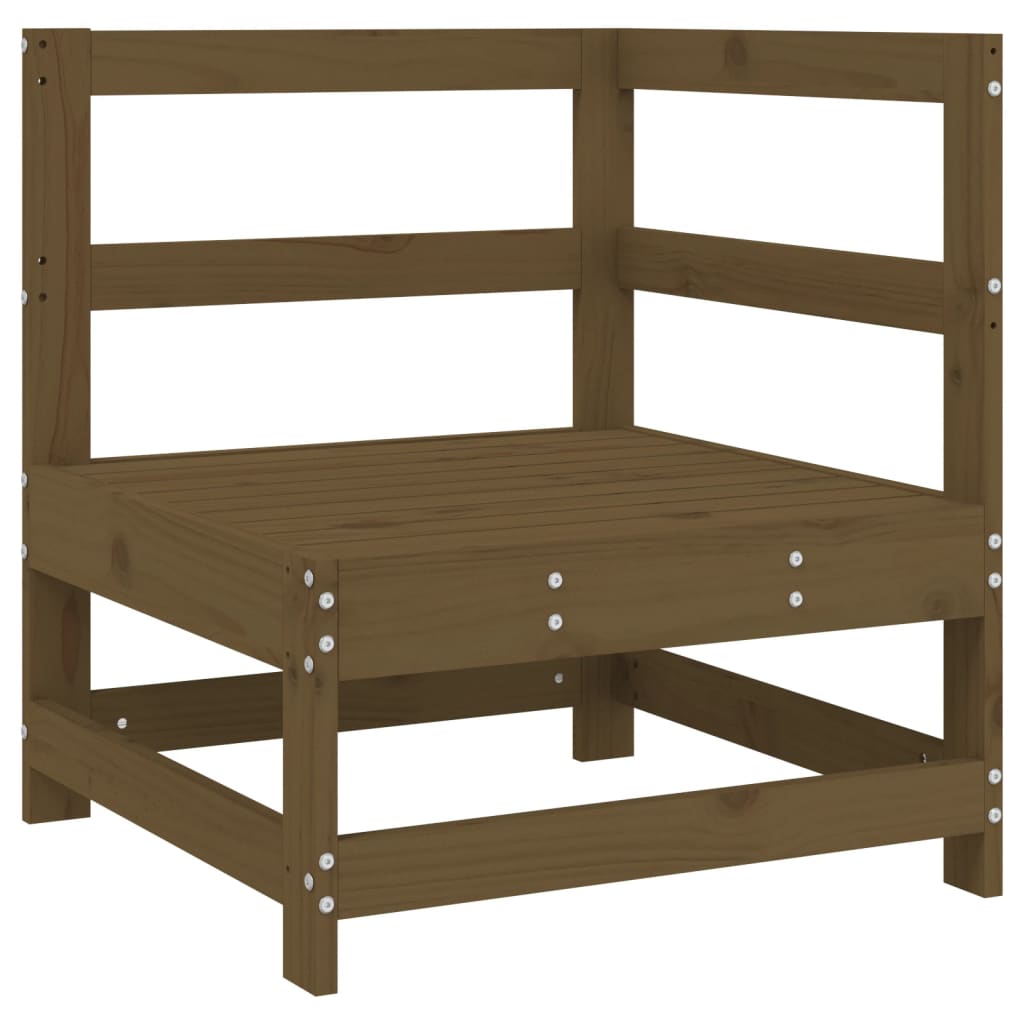 Ecksofa mit Kissen Honigbraun Massivholz Kiefer