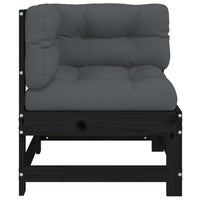 Thumbnail for Ecksofa mit Kissen Schwarz Massivholz Kiefer