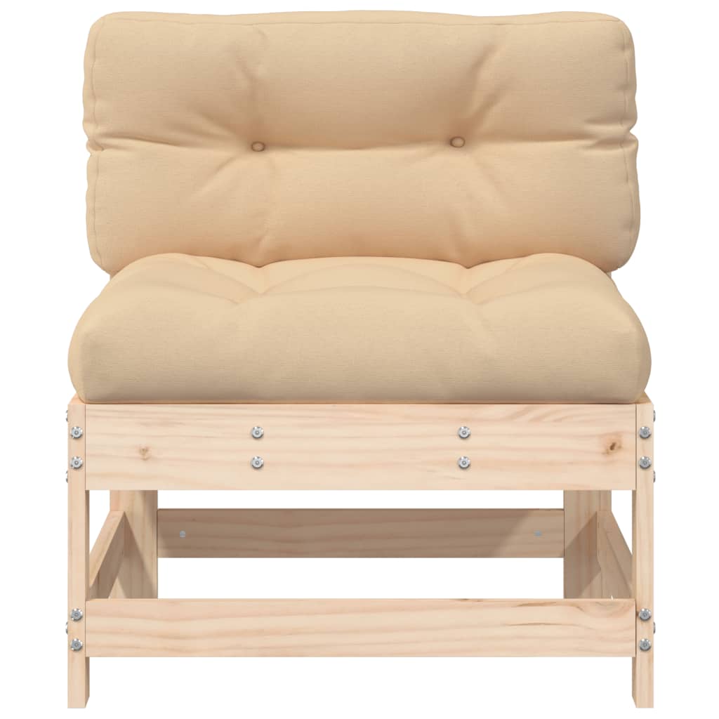 Mittelsofa mit Kissen Massivholz Kiefer