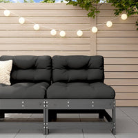 Thumbnail for Mittelsofa mit Kissen Grau Massivholz Kiefer