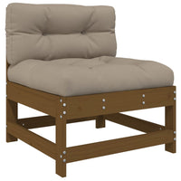 Thumbnail for Mittelsofa mit Kissen Honigbraun Massivholz Kiefer