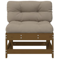 Thumbnail for Mittelsofa mit Kissen Honigbraun Massivholz Kiefer