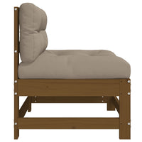 Thumbnail for Mittelsofa mit Kissen Honigbraun Massivholz Kiefer