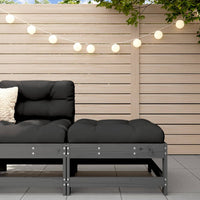 Thumbnail for Gartenhocker mit Kissen Grau Massivholz Kiefer