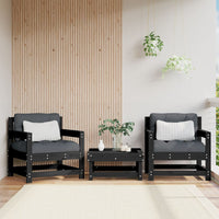 Thumbnail for Gartenstühle mit Kissen 2 Stk. Schwarz Massivholz Kiefer