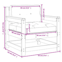 Thumbnail for Gartenstühle mit Kissen 2 Stk. Kiefernholz Imprägniert
