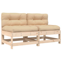 Thumbnail for Mittelsofas mit Kissen 2 Stk. Massivholz Kiefer