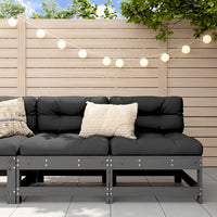Thumbnail for Mittelsofas mit Kissen 2 Stk. Grau Massivholz Kiefer