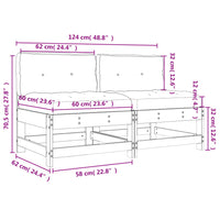 Thumbnail for Mittelsofas mit Kissen 2 Stk. Kiefernholz Imprägniert