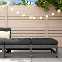 Thumbnail for Gartenhocker mit Kissen 2 Stk. Grau Massivholz Kiefer
