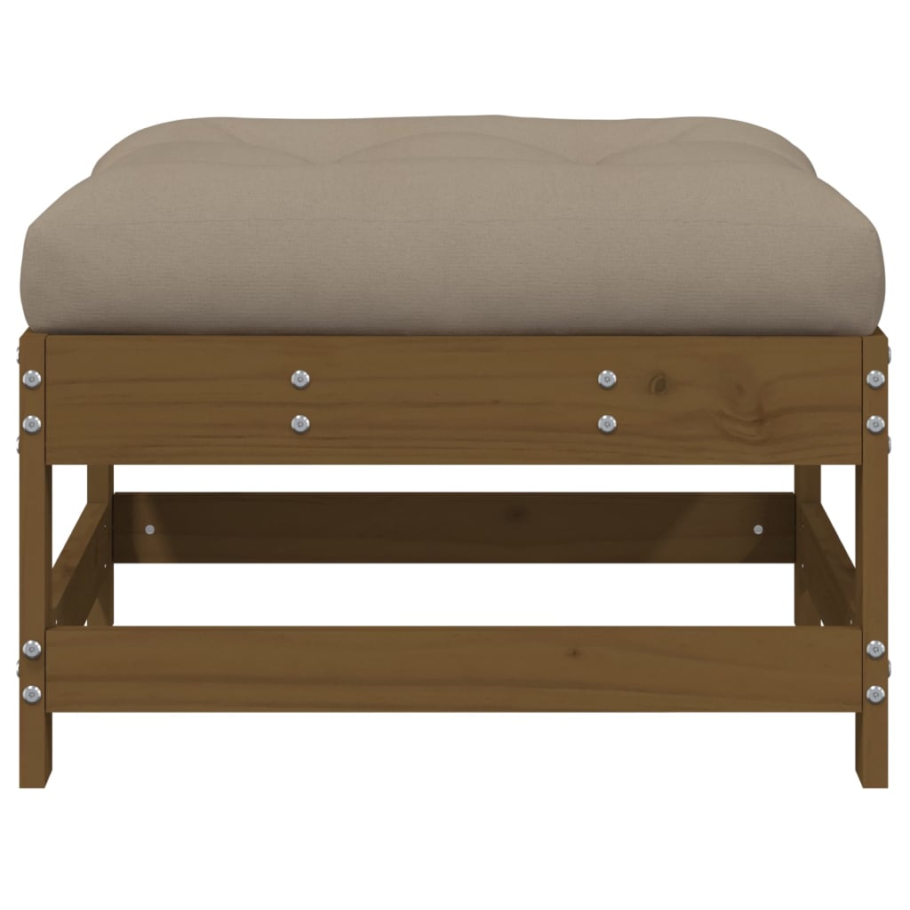 Gartenhocker mit Kissen 2 Stk. Honigbraun Massivholz Kiefer