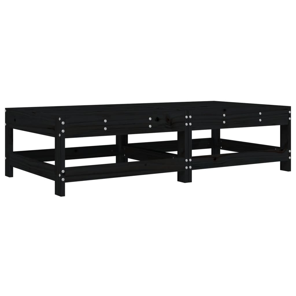 Gartenhocker mit Kissen 2 Stk. Schwarz Massivholz Kiefer