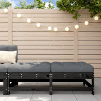 Thumbnail for Gartenhocker mit Kissen 2 Stk. Schwarz Massivholz Kiefer