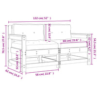 Thumbnail for Gartenstühle mit Kissen 2 Stk. Weiß Massivholz Kiefer
