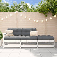 Thumbnail for 3-tlg. Garten-Lounge-Set mit Kissen Weiß Massivholz