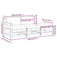 Thumbnail for 3-tlg. Garten-Lounge-Set mit Kissen Grau Massivholz