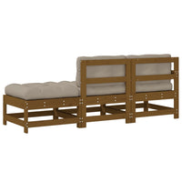 Thumbnail for 3-tlg. Garten-Lounge-Set mit Kissen Honigbraun Massivholz