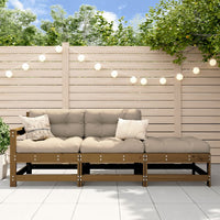 Thumbnail for 3-tlg. Garten-Lounge-Set mit Kissen Honigbraun Massivholz