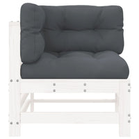 Thumbnail for Ecksofa mit Kissen Weiß Massivholz Kiefer