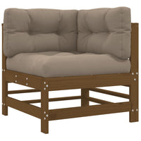 Thumbnail for Ecksofa mit Kissen Honigbraun Massivholz Kiefer
