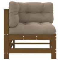 Thumbnail for Ecksofa mit Kissen Honigbraun Massivholz Kiefer
