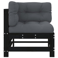 Thumbnail for Ecksofa mit Kissen Schwarz Massivholz Kiefer