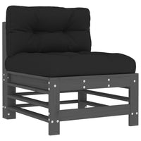 Thumbnail for Mittelsofa mit Kissen Grau Massivholz Kiefer