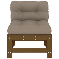 Thumbnail for Mittelsofa mit Kissen Honigbraun Massivholz Kiefer