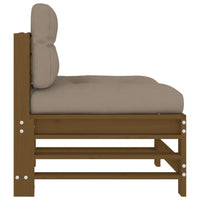 Thumbnail for Mittelsofa mit Kissen Honigbraun Massivholz Kiefer