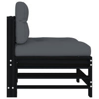 Thumbnail for Mittelsofa mit Kissen Schwarz Massivholz Kiefer