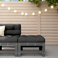 Thumbnail for Gartenhocker mit Kissen Grau Massivholz Kiefer