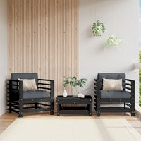 Thumbnail for Gartenstühle mit Kissen 2 Stk. Schwarz Massivholz Kiefer