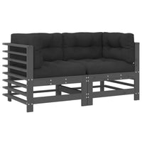 Thumbnail for Ecksofas mit Kissen 2 Stk. Grau Massivholz Kiefer