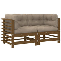 Thumbnail for Ecksofas mit Kissen 2 Stk. Honigbraun Massivholz Kiefer