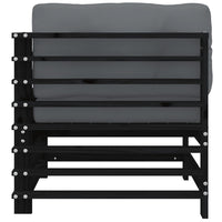 Thumbnail for Ecksofas mit Kissen 2 Stk. Schwarz Massivholz Kiefer