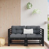 Thumbnail for Ecksofas mit Kissen 2 Stk. Schwarz Massivholz Kiefer