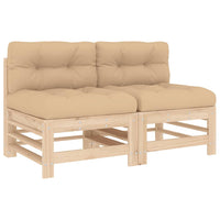 Thumbnail for Mittelsofas mit Kissen 2 Stk. Massivholz Kiefer