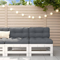 Thumbnail for Mittelsofas mit Kissen 2 Stk. Weiß Massivholz Kiefer