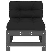 Thumbnail for Mittelsofas mit Kissen 2 Stk. Grau Massivholz Kiefer