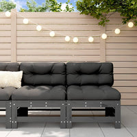 Thumbnail for Mittelsofas mit Kissen 2 Stk. Grau Massivholz Kiefer
