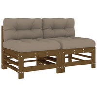 Thumbnail for Mittelsofas mit Kissen 2 Stk. Honigbraun Massivholz Kiefer