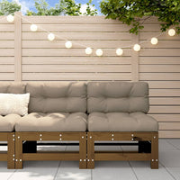 Thumbnail for Mittelsofas mit Kissen 2 Stk. Honigbraun Massivholz Kiefer