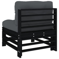 Thumbnail for Mittelsofas mit Kissen 2 Stk. Schwarz Massivholz Kiefer