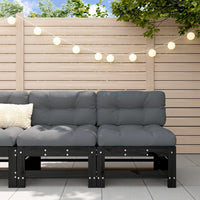 Thumbnail for Mittelsofas mit Kissen 2 Stk. Schwarz Massivholz Kiefer