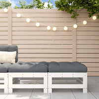 Thumbnail for Gartenhocker mit Kissen 2 Stk. Weiß Massivholz Kiefer