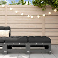Thumbnail for Gartenhocker mit Kissen 2 Stk. Grau Massivholz Kiefer