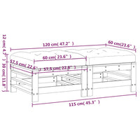 Thumbnail for Gartenhocker mit Kissen 2 Stk. Honigbraun Massivholz Kiefer